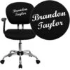 Personalized Mid-Back Black Mesh Swivel Task Chair With Chrome Base And Arms - By Flash Furniture - Madison Seating -Executive Chairs Sales Personalized Mid Back Black Mesh Swivel Task Chair with Chrome Base and Arms by Flash Furniture