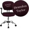 Personalized Mid-Back Burgundy Mesh Swivel Task Chair With Chrome Base And Arms - By Flash Furniture - Madison Seating