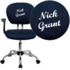 Personalized Mid-Back Navy Mesh Swivel Task Chair With Chrome Base And Arms - By Flash Furniture - Madison Seating 2 Personalized Mid-Back Navy Mesh Swivel Task Chair With Chrome Base And Arms - By Flash Furniture - Madison Seating -Executive Chairs Sales Personalized Mid Back Navy Mesh Swivel Task Chair with Chrome Base and Arms by Flash Furniture