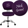 Personalized Mid-Back Purple Mesh Swivel Task Chair With Chrome Base - By Flash Furniture - Madison Seating -Executive Chairs Sales Personalized Mid Back Purple Mesh Swivel Task Chair with Chrome Base by Flash Furniture