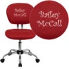 Personalized Mid-Back Red Mesh Swivel Task Chair With Chrome Base - By Flash Furniture - Madison Seating -Executive Chairs Sales Personalized Mid Back Red Mesh Swivel Task Chair with Chrome Base by Flash Furniture