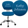 Personalized Mid-Back Turquoise Mesh Swivel Task Chair With Chrome Base - By Flash Furniture - Madison Seating