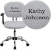 Personalized Mid-Back White Mesh Swivel Task Chair With Chrome Base And Arms - By Flash Furniture - Madison Seating -Executive Chairs Sales Personalized Mid Back White Mesh Swivel Task Chair with Chrome Base and Arms by Flash Furniture