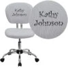 Personalized Mid-Back White Mesh Swivel Task Chair With Chrome Base - By Flash Furniture - Madison Seating -Executive Chairs Sales Personalized Mid Back White Mesh Swivel Task Chair with Chrome Base by Flash Furniture