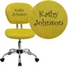 Personalized Mid-Back Yellow Mesh Swivel Task Chair With Chrome Base - By Flash Furniture - Madison Seating 1 Personalized Mid-Back Yellow Mesh Swivel Task Chair With Chrome Base - By Flash Furniture - Madison Seating -Executive Chairs Sales Personalized Mid Back Yellow Mesh Swivel Task Chair with Chrome Base by Flash Furniture
