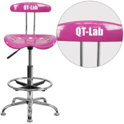 Personalized Vibrant Candy Heart And Chrome Drafting Stool With Tractor Seat - By Flash Furniture - Madison Seating