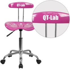 Personalized Vibrant Candy Heart And Chrome Swivel Task Chair With Tractor Seat - By Flash Furniture - Madison Seating