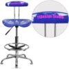 Personalized Vibrant Nautical Blue And Chrome Drafting Stool With Tractor Seat - By Flash Furniture - Madison Seating -Executive Chairs Sales Personalized Vibrant Nautical Blue and Chrome Drafting Stool with Tractor Seat by Flash Furniture 1