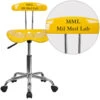 Personalized Vibrant Orange-Yellow And Chrome Swivel Task Chair With Tractor Seat - By Flash Furniture - Madison Seating -Executive Chairs Sales Personalized Vibrant Orange Yellow and Chrome Swivel Task Chair with Tractor Seat by Flash Furniture 1