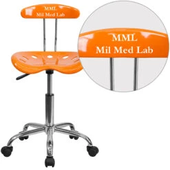 Personalized Vibrant Orange And Chrome Swivel Task Chair With Tractor Seat - By Flash Furniture - Madison Seating