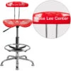 Personalized Vibrant Red And Chrome Drafting Stool With Tractor Seat - By Flash Furniture - Madison Seating -Executive Chairs Sales Personalized Vibrant Red and Chrome Drafting Stool with Tractor Seat by Flash Furniture