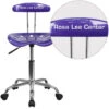 Personalized Vibrant Violet And Chrome Swivel Task Chair With Tractor Seat - By Flash Furniture - Madison Seating -Executive Chairs Sales Personalized Vibrant Violet and Chrome Swivel Task Chair with Tractor Seat by Flash Furniture
