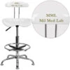Personalized Vibrant White And Chrome Drafting Stool With Tractor Seat - By Flash Furniture - Madison Seating -Executive Chairs Sales Personalized Vibrant White and Chrome Drafting Stool with Tractor Seat by Flash Furniture 1