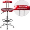 Personalized Vibrant Wine Red And Chrome Drafting Stool With Tractor Seat - By Flash Furniture - Madison Seating -Executive Chairs Sales Personalized Vibrant Wine Red and Chrome Drafting Stool with Tractor Seat by Flash Furniture