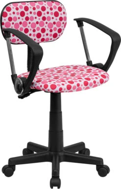 Pink Dot Printed Swivel Task Chair With Arms - By Flash Furniture - Madison Seating