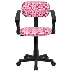 Pink Dot Printed Swivel Task Chair With Arms - By Flash Furniture - Madison Seating -Executive Chairs Sales Pink Dot Printed Swivel Task Chair with Arms by Flash Furniture 3