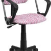 Pink And White Zebra Print Swivel Task Chair With Arms - By Flash Furniture - Madison Seating -Executive Chairs Sales Pink and White Zebra Print Swivel Task Chair with Arms by Flash Furniture