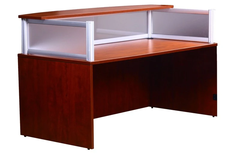 Reception Desk With Cherry Finish By Boss Office Products - Madison Seating 3 Reception Desk With Cherry Finish By Boss Office Products - Madison Seating