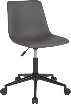 Siena Home And Office Task Chair In Gray Leather By Flash Furniture By Flash Furniture - Madison Seating