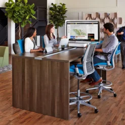 Steelcase Think Drafting Stools With 3D Knit Back - Madison Seating -Executive Chairs Sales Steelcase Think Drafting Stools with 3D Knit Back CLONE 1
