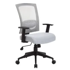 Task Chair With Gray Mesh Upholstery By Boss Office Products - Madison Seating