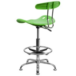 Vibrant Apple Green And Chrome Drafting Stool With Tractor Seat - By Flash Furniture - Madison Seating -Executive Chairs Sales Vibrant Apple Green and Chrome Drafting Stool with Tractor Seat by Flash Furniture 2