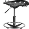 Vibrant Black And Chrome Drafting Stool With Tractor Seat - By Flash Furniture - Madison Seating -Executive Chairs Sales Vibrant Black and Chrome Drafting Stool with Tractor Seat by Flash Furniture
