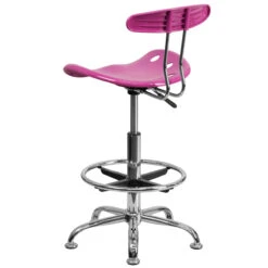 Vibrant Candy Heart And Chrome Drafting Stool With Tractor Seat - By Flash Furniture - Madison Seating -Executive Chairs Sales Vibrant Candy Heart and Chrome Drafting Stool with Tractor Seat by Flash Furniture 2