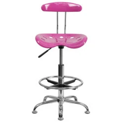 Vibrant Candy Heart And Chrome Drafting Stool With Tractor Seat - By Flash Furniture - Madison Seating -Executive Chairs Sales Vibrant Candy Heart and Chrome Drafting Stool with Tractor Seat by Flash Furniture 3
