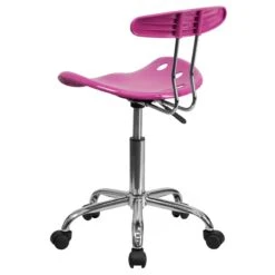 Vibrant Candy Heart And Chrome Swivel Task Chair With Tractor Seat - By Flash Furniture - Madison Seating -Executive Chairs Sales Vibrant Candy Heart and Chrome Swivel Task Chair with Tractor Seat by Flash Furniture 2