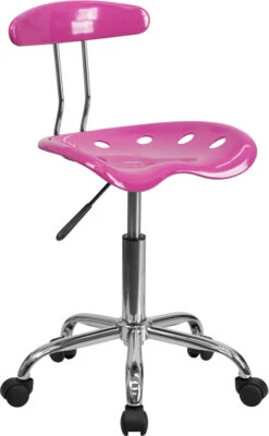 Vibrant Candy Heart And Chrome Swivel Task Chair With Tractor Seat - By Flash Furniture - Madison Seating
