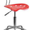 Vibrant Cherry Tomato And Chrome Swivel Task Chair With Tractor Seat - By Flash Furniture - Madison Seating -Executive Chairs Sales Vibrant Cherry Tomato and Chrome Swivel Task Chair with Tractor Seat by Flash Furniture