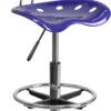 Vibrant Deep Blue And Chrome Drafting Stool With Tractor Seat - By Flash Furniture - Madison Seating 1 Vibrant Deep Blue And Chrome Drafting Stool With Tractor Seat - By Flash Furniture - Madison Seating -Executive Chairs Sales Vibrant Deep Blue and Chrome Drafting Stool with Tractor Seat by Flash Furniture