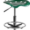 Vibrant Green And Chrome Drafting Stool With Tractor Seat - By Flash Furniture - Madison Seating -Executive Chairs Sales Vibrant Green and Chrome Drafting Stool with Tractor Seat by Flash Furniture