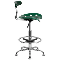 Vibrant Green And Chrome Drafting Stool With Tractor Seat - By Flash Furniture - Madison Seating -Executive Chairs Sales Vibrant Green and Chrome Drafting Stool with Tractor Seat by Flash Furniture 2