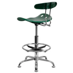 Vibrant Green And Chrome Drafting Stool With Tractor Seat - By Flash Furniture - Madison Seating -Executive Chairs Sales Vibrant Green and Chrome Drafting Stool with Tractor Seat by Flash Furniture 4