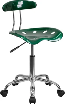 Vibrant Green And Chrome Swivel Task Chair With Tractor Seat - By Flash Furniture - Madison Seating