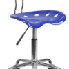 Vibrant Nautical Blue And Chrome Swivel Task Chair With Tractor Seat - By Flash Furniture - Madison Seating -Executive Chairs Sales Vibrant Nautical Blue and Chrome Swivel Task Chair with Tractor Seat by Flash Furniture