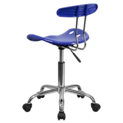 Vibrant Nautical Blue And Chrome Swivel Task Chair With Tractor Seat - By Flash Furniture - Madison Seating -Executive Chairs Sales Vibrant Nautical Blue and Chrome Swivel Task Chair with Tractor Seat by Flash Furniture 2