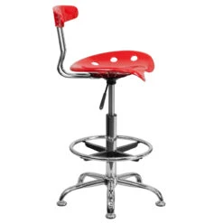 Vibrant Red And Chrome Drafting Stool With Tractor Seat - By Flash Furniture - Madison Seating 9 Vibrant Red And Chrome Drafting Stool With Tractor Seat - By Flash Furniture - Madison Seating -Executive Chairs Sales Vibrant Red and Chrome Drafting Stool with Tractor Seat by Flash Furniture 1