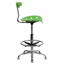 Vibrant Spicy Lime And Chrome Drafting Stool With Tractor Seat - By Flash Furniture - Madison Seating 7 Vibrant Spicy Lime And Chrome Drafting Stool With Tractor Seat - By Flash Furniture - Madison Seating - Image 5