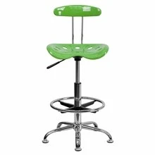 Vibrant Spicy Lime And Chrome Drafting Stool With Tractor Seat - By Flash Furniture - Madison Seating 9 Vibrant Spicy Lime And Chrome Drafting Stool With Tractor Seat - By Flash Furniture - Madison Seating - Image 7