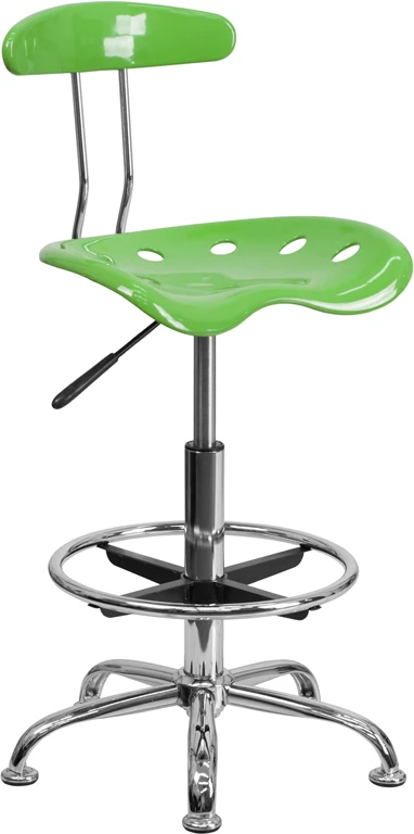 Vibrant Spicy Lime And Chrome Drafting Stool With Tractor Seat - By Flash Furniture - Madison Seating 3 Vibrant Spicy Lime And Chrome Drafting Stool With Tractor Seat - By Flash Furniture - Madison Seating