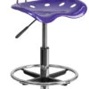 Vibrant Violet And Chrome Drafting Stool With Tractor Seat - By Flash Furniture - Madison Seating 2 Vibrant Violet And Chrome Drafting Stool With Tractor Seat - By Flash Furniture - Madison Seating -Executive Chairs Sales Vibrant Violet and Chrome Drafting Stool with Tractor Seat by Flash Furniture