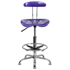 Vibrant Violet And Chrome Drafting Stool With Tractor Seat - By Flash Furniture - Madison Seating 9 Vibrant Violet And Chrome Drafting Stool With Tractor Seat - By Flash Furniture - Madison Seating -Executive Chairs Sales Vibrant Violet and Chrome Drafting Stool with Tractor Seat by Flash Furniture 3