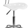 Vibrant White And Chrome Swivel Task Chair With Tractor Seat - By Flash Furniture - Madison Seating -Executive Chairs Sales Vibrant White and Chrome Swivel Task Chair with Tractor Seat by Flash Furniture