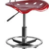 Vibrant Wine Red And Chrome Drafting Stool With Tractor Seat - By Flash Furniture - Madison Seating 2 Vibrant Wine Red And Chrome Drafting Stool With Tractor Seat - By Flash Furniture - Madison Seating -Executive Chairs Sales Vibrant Wine Red and Chrome Drafting Stool with Tractor Seat by Flash Furniture
