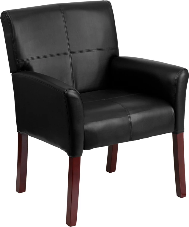 Executive Chairs Sales -Executive Chairs Sales Black Leather Executive Side Reception Chair with Mahogany Legs by Flash Furniture